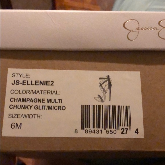 Jessica Simpson Champagne Glitter Ellenie Sandals - Picture 6 of 6